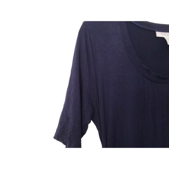 Motherhood Maternity Dress Size M Blue Stretch Side Ruched Bodycon Crew Neck - Picture 4 of 10